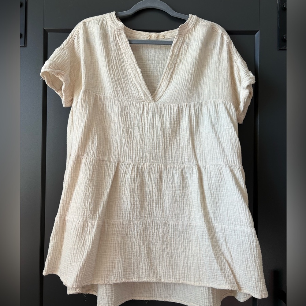 Promesa Cream Textured V-Neck Coverup